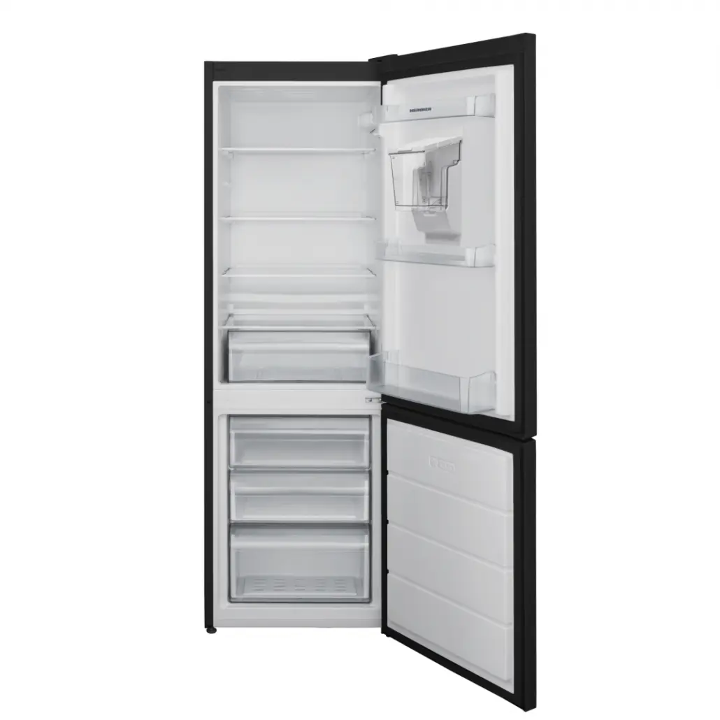 Combina frigorifica, 2 usi, congelator, capacitate 268L, LED, dozator apa, E++, negru, HEINNER [2]