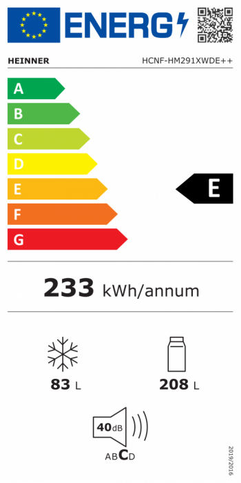 Combina frigorifica, 2 usi, congelator, capacitate 291 L, LED, argintiu, No-Frost, HEINNER [3]