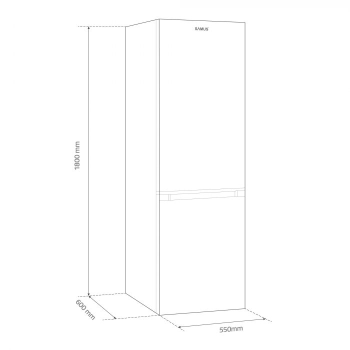 Combina frigorifica, 2 usi, congelator, No-frost, 253L, Samus SCX356NFE [3]