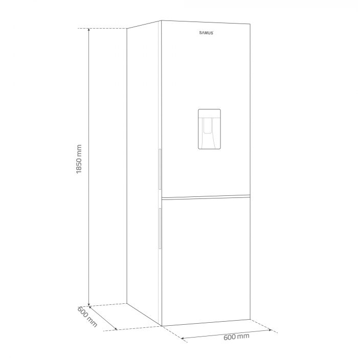 Combina frigorifica, 2 usi, congelator, No-frost, 291L, Samus SCX396NFDE [3]