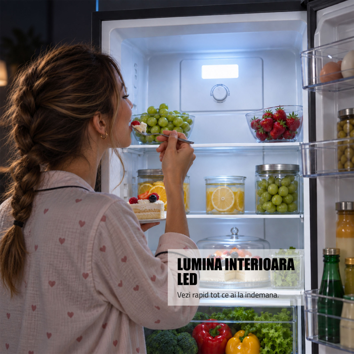 Combina frigorifica, capacitate 253 L, motor inverter, NO FROST, termostat, dezghetare automata, H 180 cm, Inox, SAMUS [9]