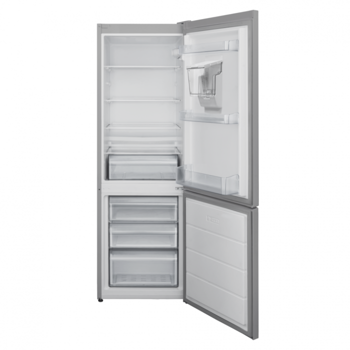 Combina frigorifica, capacitate 268 L, dozator de apa, Less FROST, termostat, LED, H 170 cm, Argintiu, HEINNER [2]