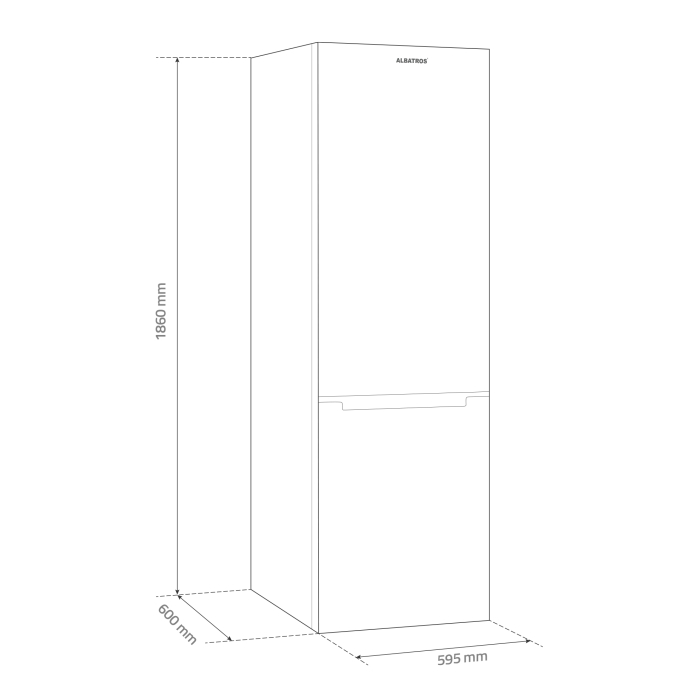 Combina frigorifica, capacitate 315 L, usi reversibile, motor inverter, termostat, dezghetare automata, Alb, ALBATROS [3]