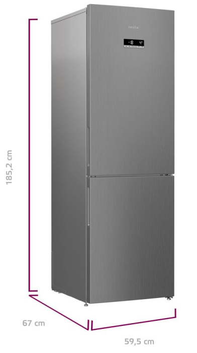 Combina frigorifica, Full NO FROST, capacitate 324 L, fast freeze, ECO, LED, termostat, Argintiu, ARCTIC [4]
