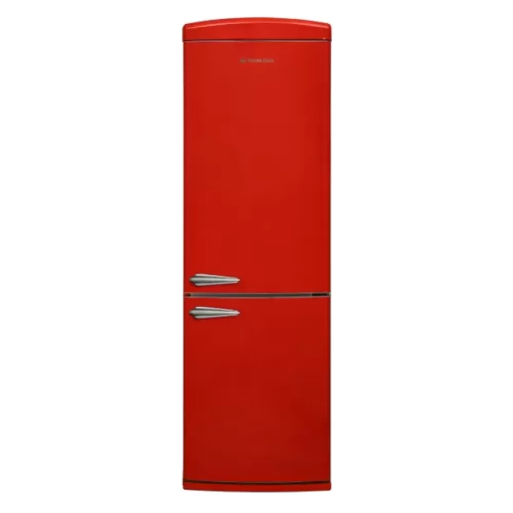Combina frigorifica retro, 2 usi, congelator, volum 330 L, lumina Led, No Frost, rosu, Studio Casa [1]