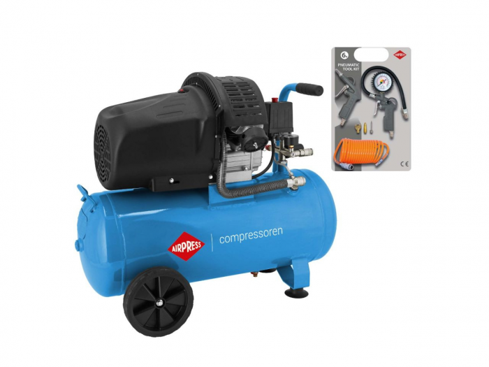 Compresor cu piston, Accesorii incluse, Blue Series, 2.2KW, 392L/MIN - Rezervor 50 LITRI, AIRPRESS-HL425/50-36888 [2]