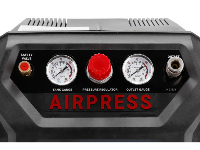 Compresor cu piston fara ulei, 1.1KW, 215 L/MIN - rezervor 6 LITRI - AIRPRESS-H215/6-36943 [3]