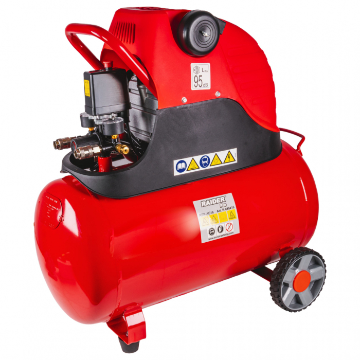 Compresor de aer, rezervor 50L, putere 1500W, 8 bar, 110l/min, 2800Rpm, Raider RDP-AC16 [2]