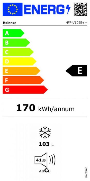 Congelator cu o usa, capacitate 103 L, E++, 220V, 3 compartimente, alb, HEINNER [3]