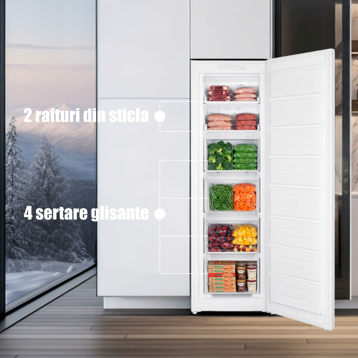 Congelator vertical cu o usa, capacitate 204 L, FULL NO FROST, motor dual inverter, super freeze, usa reversibila, SAMUS [7]