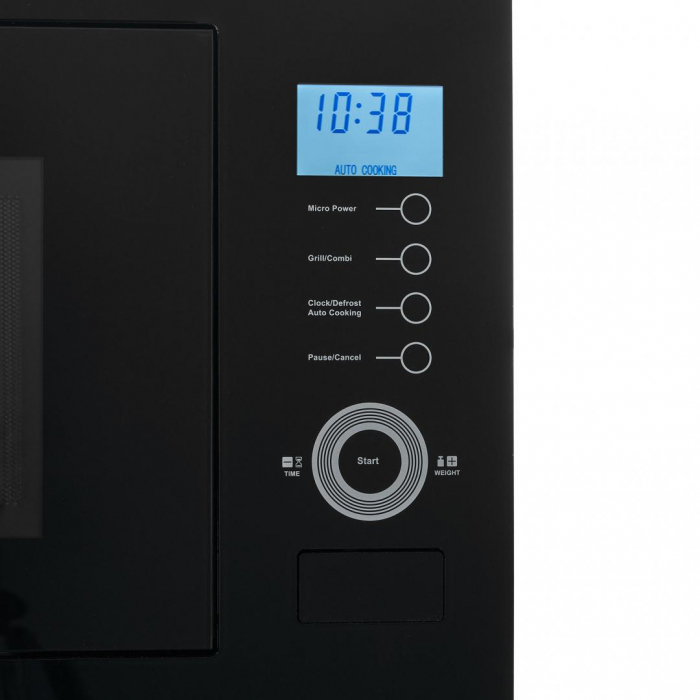 Cuptor cu microunde incorporabil, putere 900W, capacitate 25L, 8 programe, grill, negru, Heinner [2]