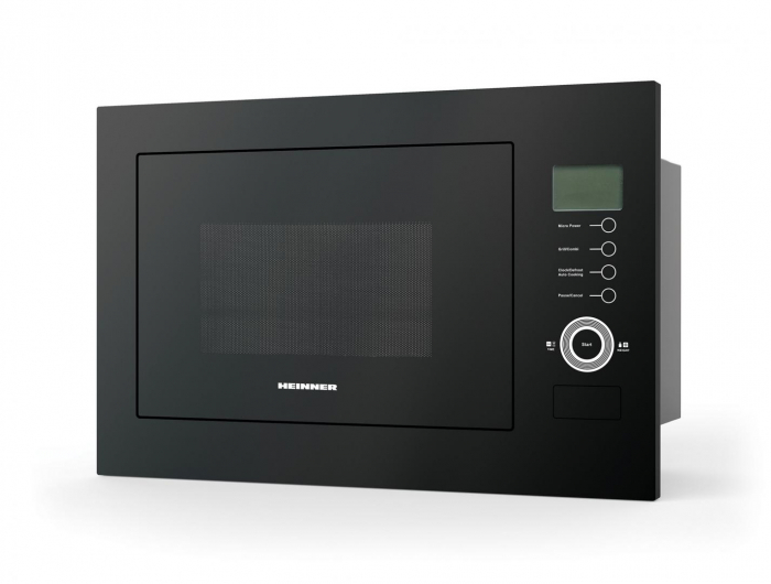 Cuptor cu microunde incorporabil, putere 900W, capacitate 25L, 8 programe, grill, negru, Heinner [3]