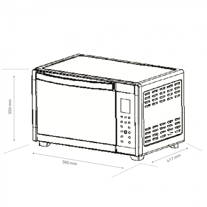 Cuptor electric, capacitate 45L, putere 2000W, convectie, rotisor, lumina, 12 programe, afisaj digital, negru, Samus [2]