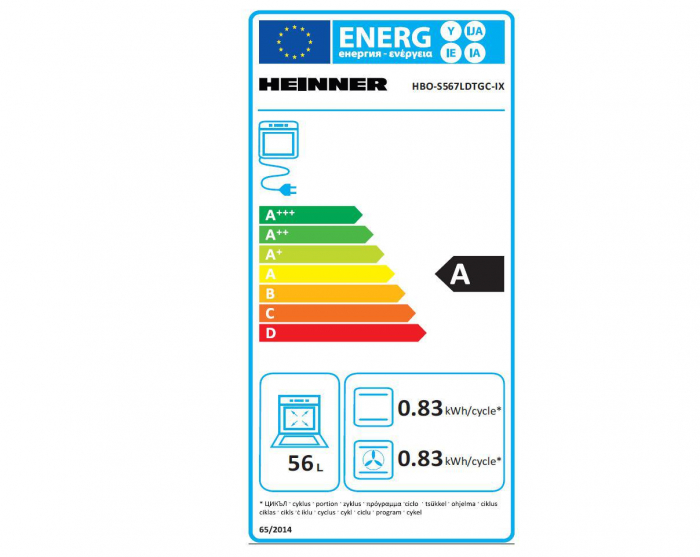 Cuptor electric incorporabil, capacitate 56 L, grill, 7 functii, clasa A, lumina cuptor, display touch, Inox, Heinner [5]