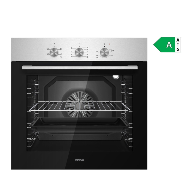Cuptor electric incorporabil, capacitate 80 L, grill, 5 programe, clasa A+, lumina, dezghetare, 240*, putere 2500W, Inox, VIVAX [2]