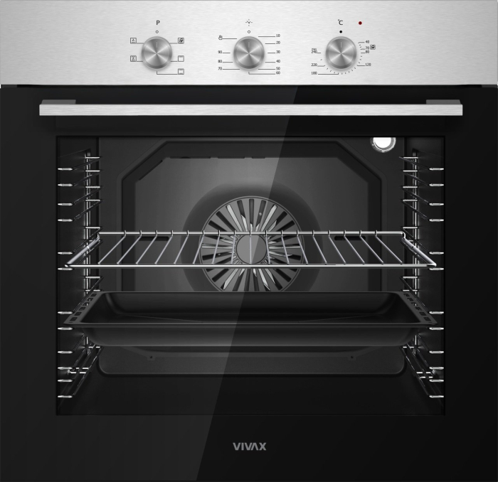 Cuptor electric incorporabil, capacitate 80 L, grill, 5 programe, clasa A+, lumina, dezghetare, 240*, putere 2500W, Inox, VIVAX [1]