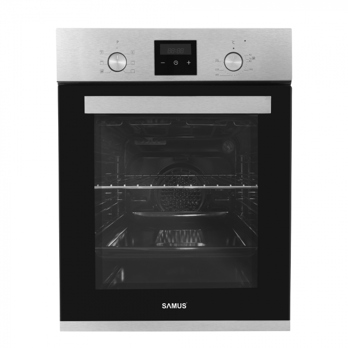Cuptor electric incorporabil, putere 1900W, capacitate 47L, 6 functii, ventilator, clasa A, grill, timer, dimensiune 45 cm, Inox, Samus [1]