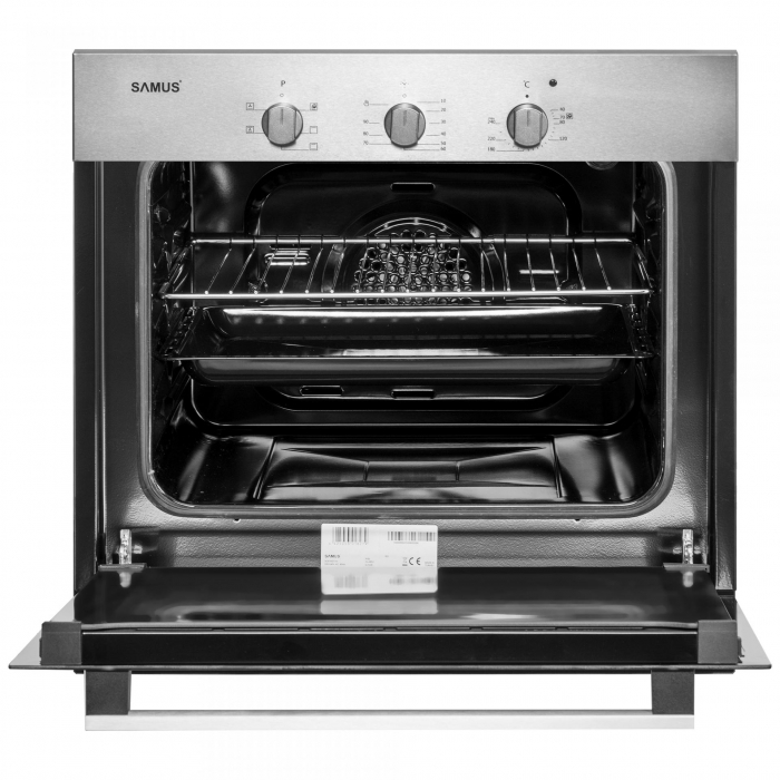 Cuptor electric incorporabil, putere 2200W, capacitate 56L, 5 functii, ventilator, clasa A, grill electric, timer, Inox, Samus [3]