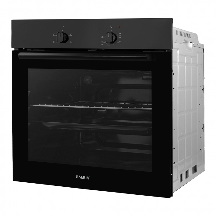 Cuptor electric incorporabil, putere 2200W, capacitate 62L, 4 functii, ventilator, clasa A, grill electric, timer, negru Samus [3]