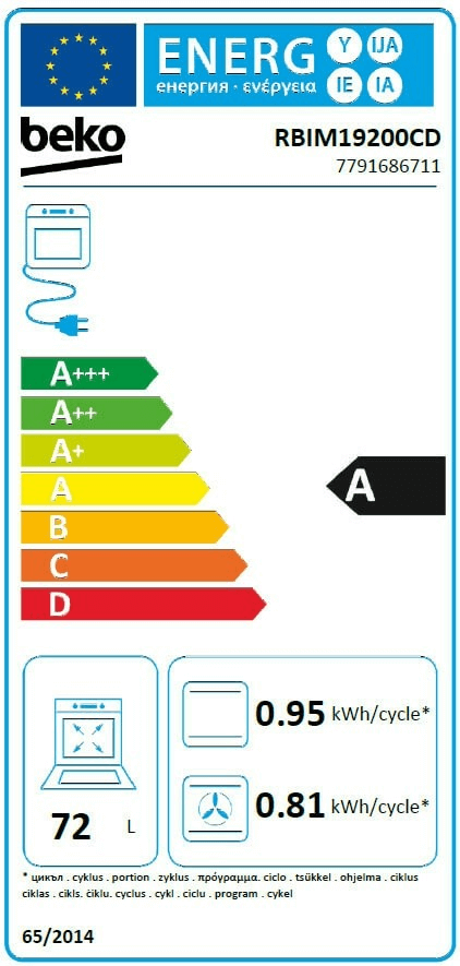 Cuptor electric incorporabil, rustic, 8 programe, capacitate 72 L, clasa A, grill, convectie, Crem, BEKO [6]