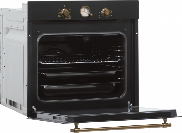 Cuptor electric incorporabil, rustic, capacitate 60L, 7 programe, clasa A, lumina, ventilator, negru FRAM [4]