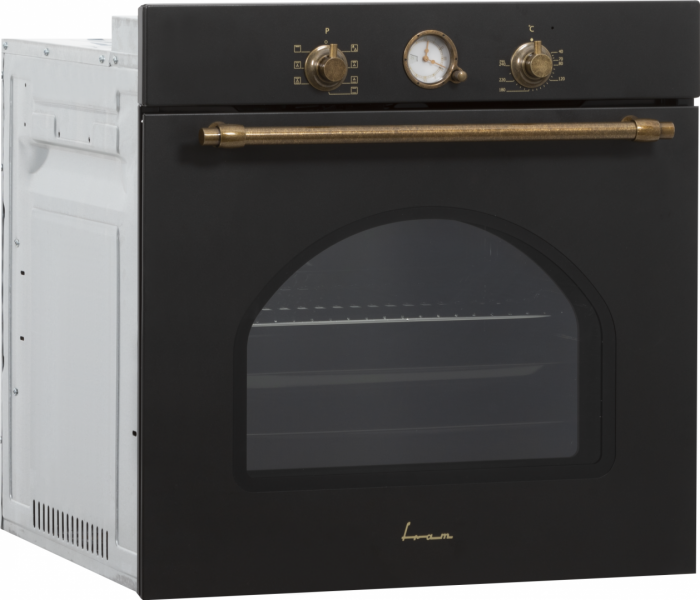 Cuptor electric incorporabil, rustic, capacitate 60L, 7 programe, clasa A, lumina, ventilator, negru FRAM [3]