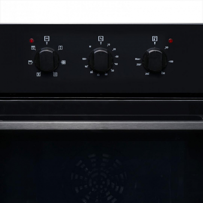 Cuptor electric incorporabil, volum 65 L, 6 programe, clasa A, grill, timer, ventilator, negru, Heinner [2]