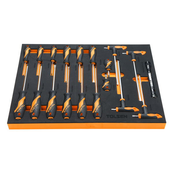 Dulap cu rotile, set scule si unelte, metalic, 179 piese, Tolsen 85411 [2]