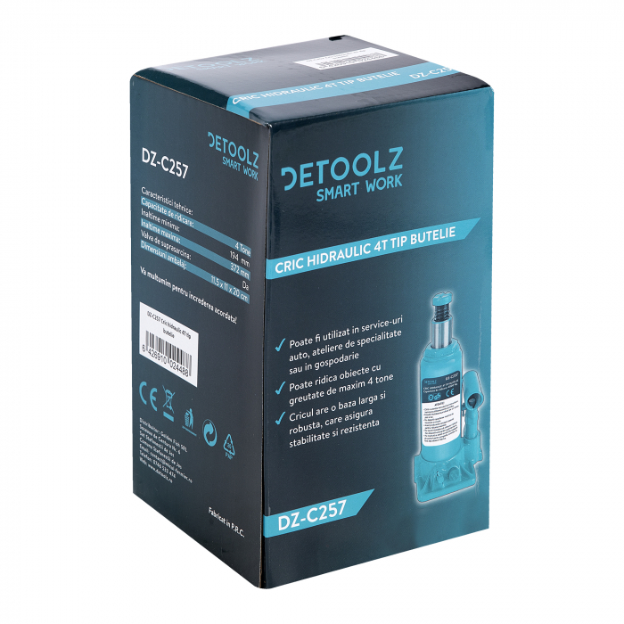 Cric hidraulic 4T tip butelie, Detoolz DZ-C257 [7]