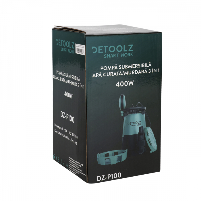 Pompa submersibila apa curata/murdara, 3 in 1, 400W, Detoolz DZ-P100 [4]