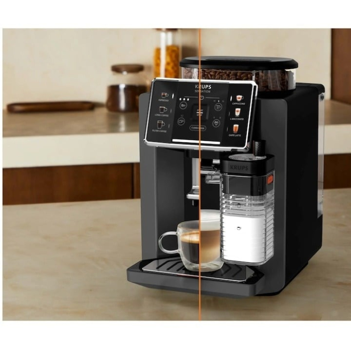 Espressor automat, recipient lapte, putere 1450 W, rezervor apa 1.7 L, auto-curatare, 6 tipuri de bauturi, KRUPS SENSATION [7]