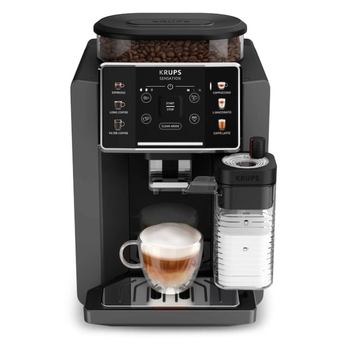 Espressor automat, recipient lapte, putere 1450 W, rezervor apa 1.7 L, auto-curatare, 6 tipuri de bauturi, KRUPS SENSATION [10]