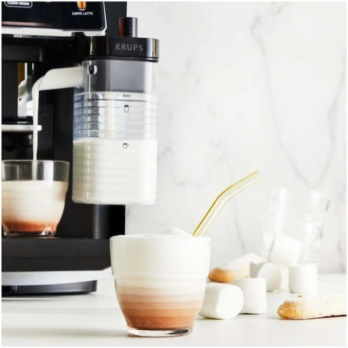 Espressor automat, recipient lapte, putere 1450 W, rezervor apa 1.7 L, auto-curatare, 6 tipuri de bauturi, KRUPS SENSATION [5]