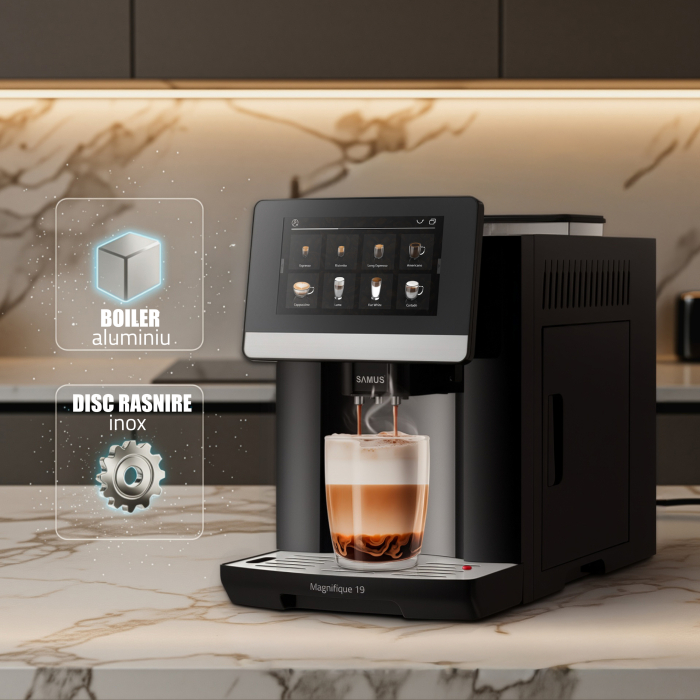Espressor cafea, automat, 20 tipuri de bauturi, 19 bar, ecran touch, spumare lapte, rasnita profesionala, rezervor 1.7 L ,  SAMUS Magnifique 19 [2]