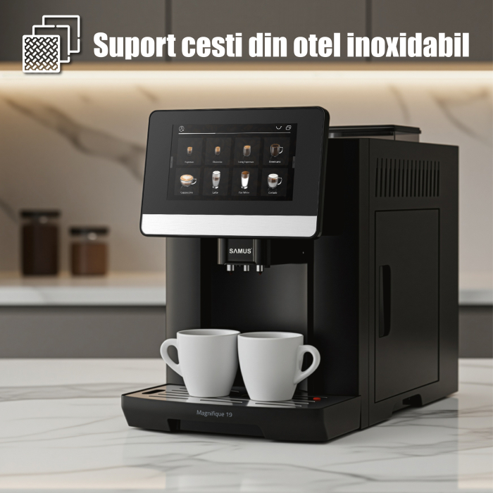 Espressor cafea, automat, 20 tipuri de bauturi, 19 bar, ecran touch, spumare lapte, rasnita profesionala, rezervor 1.7 L ,  SAMUS Magnifique 19 [13]