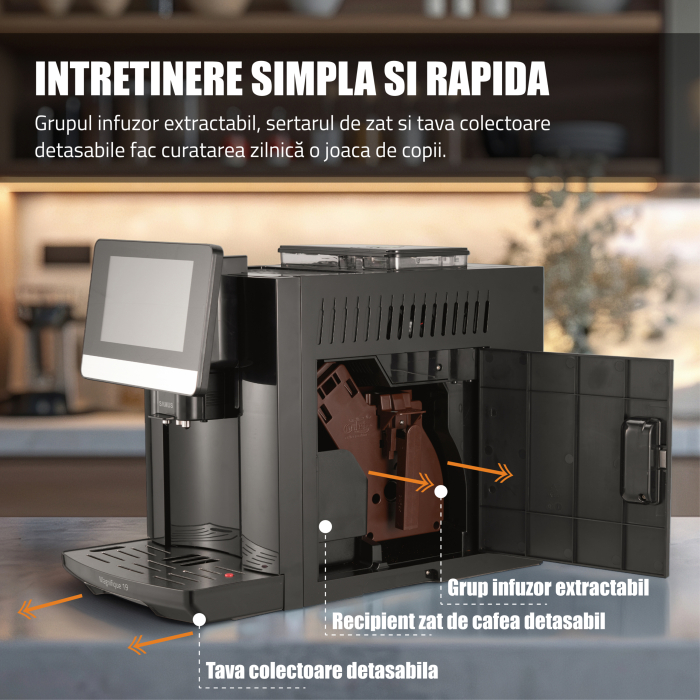Espressor cafea, automat, 20 tipuri de bauturi, 19 bar, ecran touch, spumare lapte, rasnita profesionala, rezervor 1.7 L ,  SAMUS Magnifique 19 [7]
