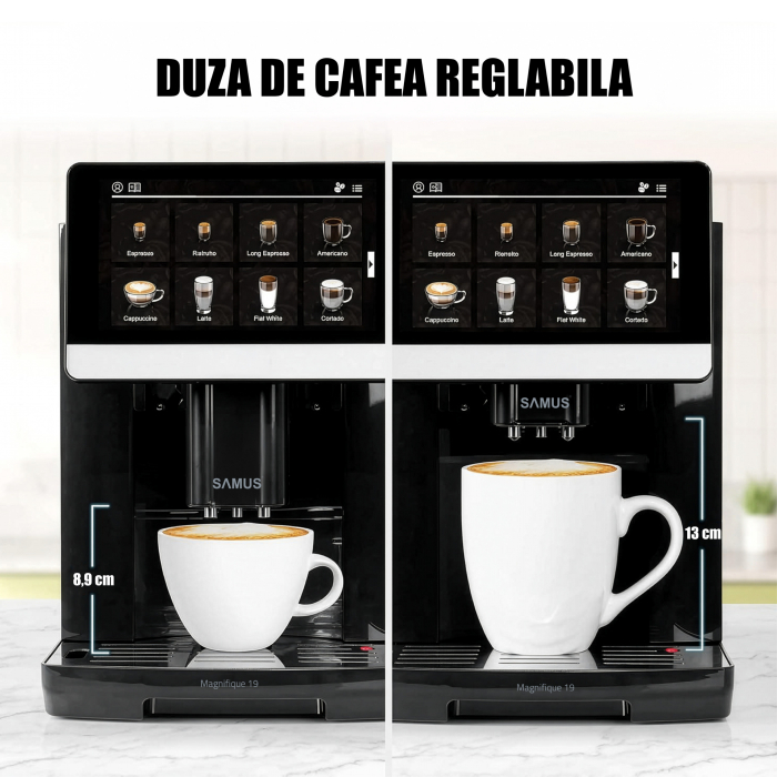 Espressor cafea, automat, 20 tipuri de bauturi, 19 bar, ecran touch, spumare lapte, rasnita profesionala, rezervor 1.7 L ,  SAMUS Magnifique 19 [5]