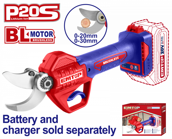 Foarfeca electrica, fara acumulator si incarcator, motor fara perii, ELSL20305 EMTOP [1]