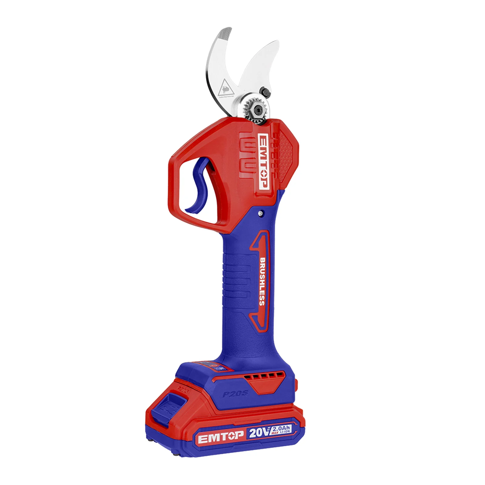 Foarfeca pentru crengi cu acumulator, 20V, 2.0Ah, 20-30mm, manusi, ulei, valiza transport, EMTOP [8]