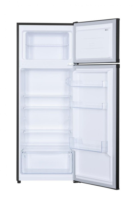 Frigider cu 2 usi, congelator, capacitate 206 L, LED, usa reversibila, negru, HEINNER [2]