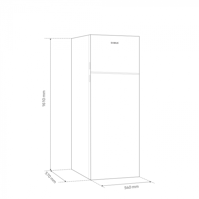 Frigider cu 2 usi, congelator, capacitate 243L, Samus SW384E [5]