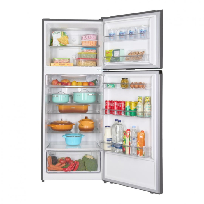 Frigider cu 2 usi, congelator, capacitate 415 L, full No FROST, lumina LED, usi reversibile, compresor inverter, Negru, HEINNER [4]