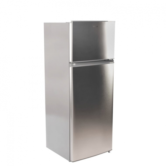 Frigider cu 2 usi, congelator, lumina LED, capacitate 204 L, 4 rafturi sticla, inaltime 1.43m, inox, VIVAX [3]