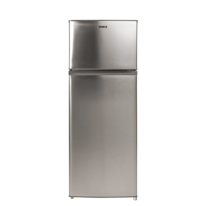 Frigider cu 2 usi, congelator, lumina LED, capacitate 204 L, 4 rafturi sticla, inaltime 1.43m, inox, VIVAX [1]