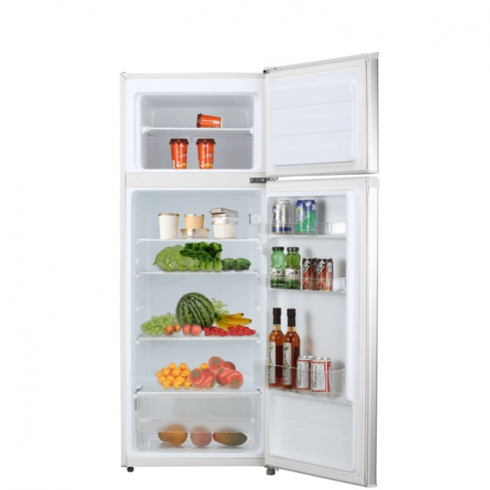 Frigider cu 2 usi, congelator, lumina LED, capacitate 204 L, 4 rafturi sticla, inaltime 1.43m, inox, VIVAX [4]