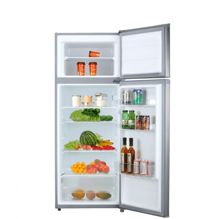 Frigider cu 2 usi, congelator, lumina LED, capacitate 204 L, 4 rafturi sticla, inaltime 1.43m, inox, VIVAX [2]
