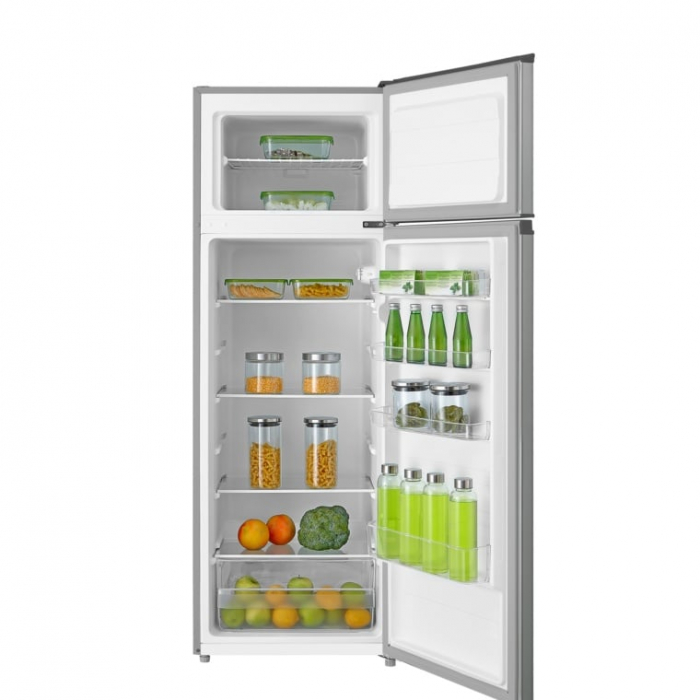 Frigider cu 2 usi, congelator, lumina LED, capacitate 235 L, 4 rafturi sticla, inaltime 1.60m, argintiu, VIVAX [3]
