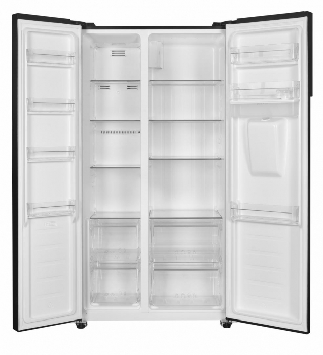 Frigider cu 2 usi, side by side, No-Frost, capacitate 439L, congelator, E++, functie Smart, touch, negru, HEINNER [5]