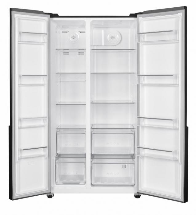 Frigider cu 2 usi, side by side, No-Frost, capacitate 532L, congelator, E++, functie Smart, touch, negru, HEINNER [5]
