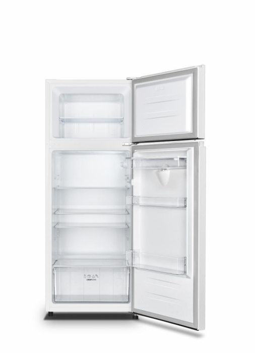 Frigider cu Două Uși HEINNER HF-205WDF+, 206 L, Clasa F, Dozator Apă, Congelator 41 L, Termostat Reglabil, LED, Uși Reversibile, H 143,4 cm, Alb. [2]